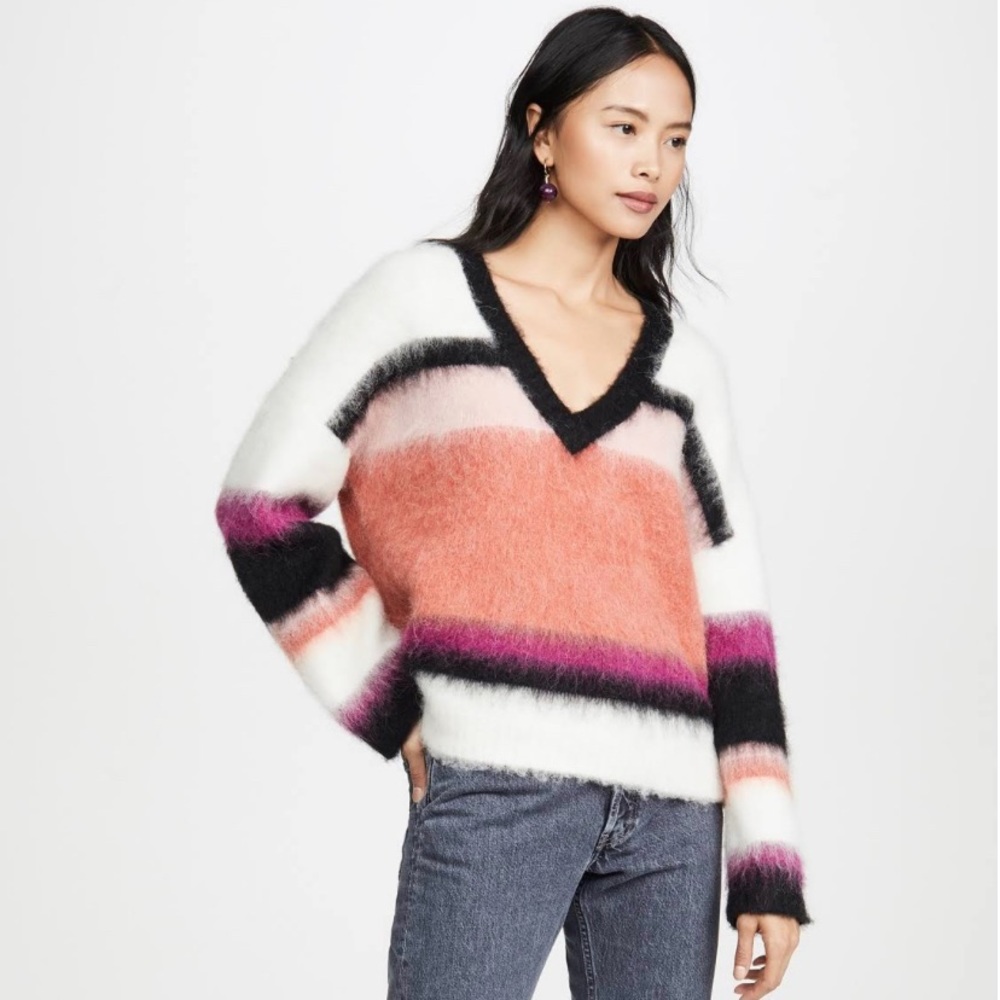 Cinq à Sept Multicolor V-Neck Sweater - Picture 1 of 5